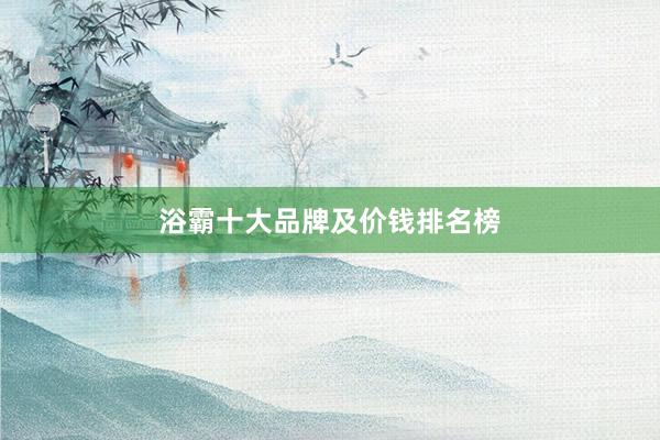 浴霸十大品牌及价钱排名榜